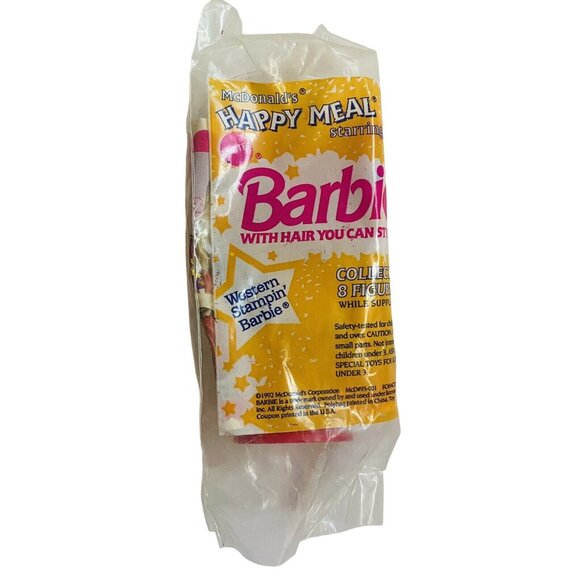 VTG 1992 Barbie McDonald’s Hair You Can Style Western Stampin’ Barbie Happy Meal - Picture 2 of 8
